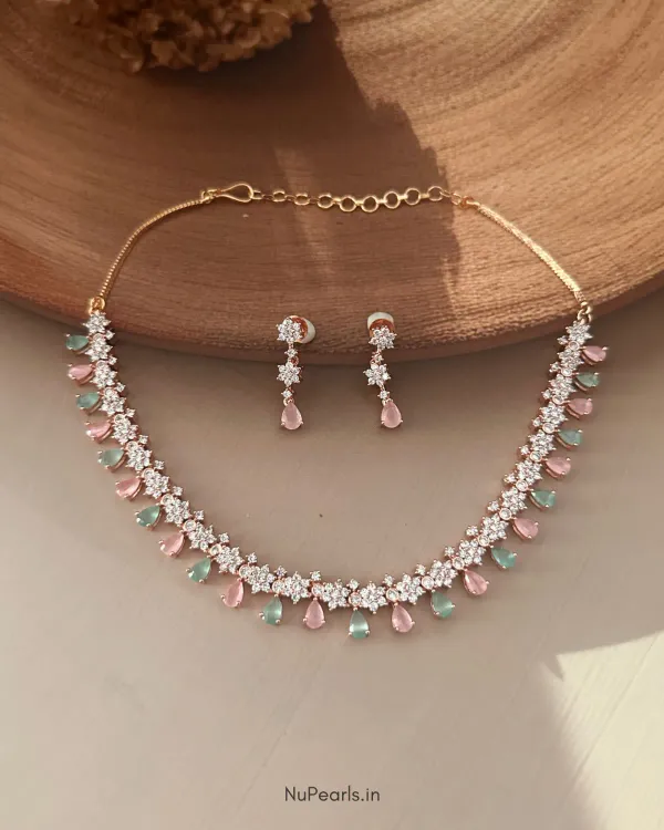 Mint_Green_Pink_Ujas_Necklace_18k_Rose_Gold_Plated_Cz_Studded_Jewellery_S
