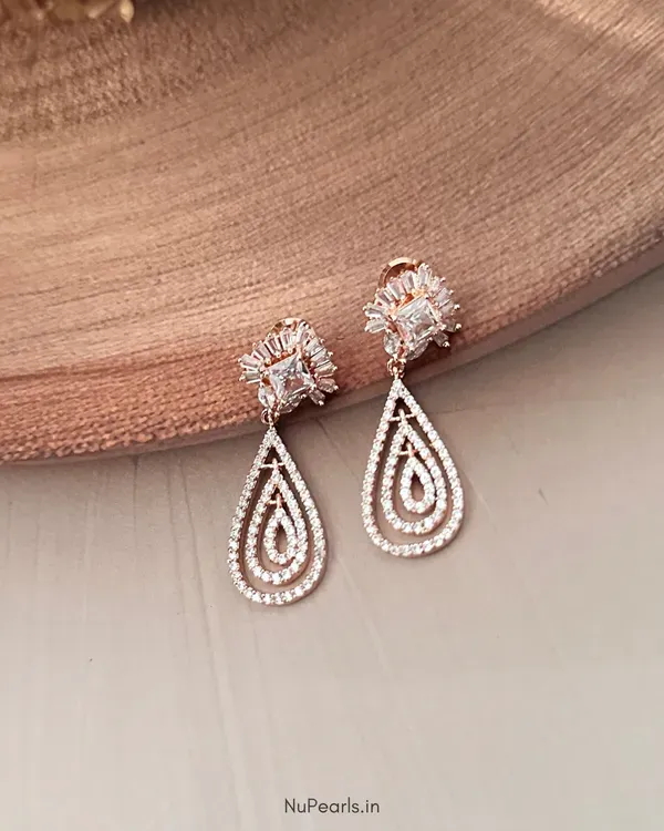 White_Maya_Cz_Stone_Rose_Gold_Dangler_Earrings