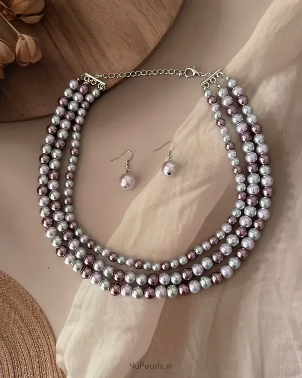 Handmade_Silver_Purple_Aesha_3_Layered_Pearl_Mala_Necklace_With_Earrings