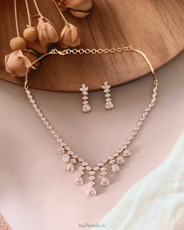 Rose_Gold_Simreet_American_Diamond_Drop_Necklace_Set_18k_Rose_Gold_Plated