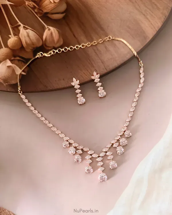 Rose_Gold_Simreet_American_Diamond_Drop_Necklace_Set_18k_Rose_Gold_Plated
