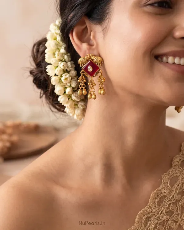 Arya_Temple_Elephant_Drop_Earrings_With_Ruby_Stone_Ghunghroo_Beads_Antiq