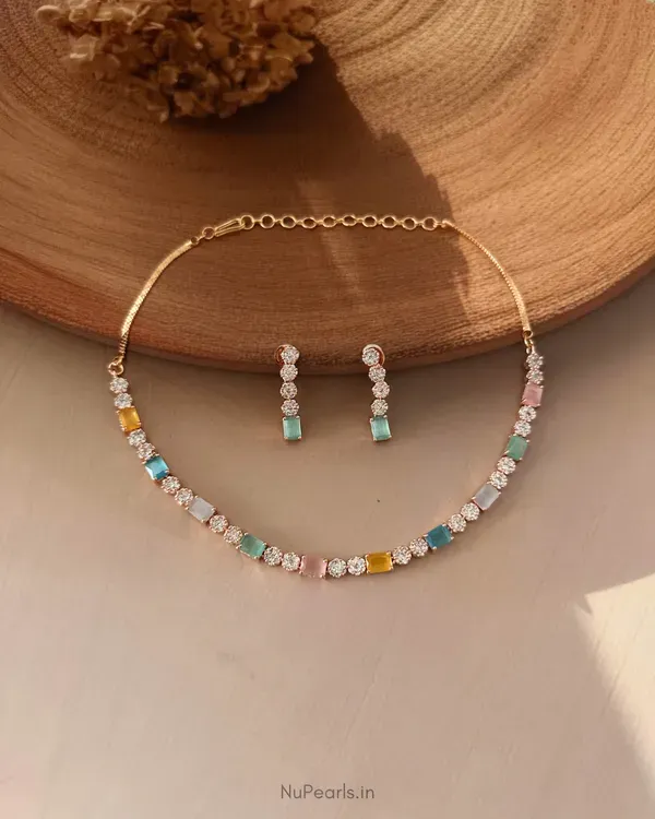 18k_Rose_Gold_Plated_Pastel_Peya_American_Diamond_Jewellery_Set_For_Women