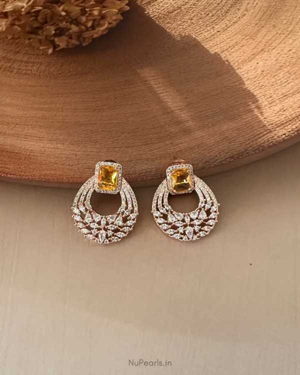 18k_Rose_Gold_Plated_Yellow_Ami_American_Diamond_Chandbali_Earrings