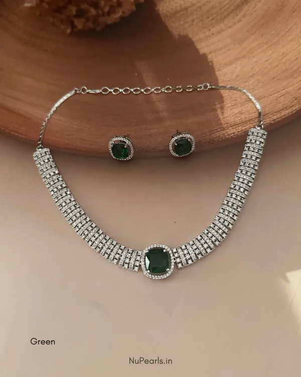 Dark_Green_Liba_Choker_Necklace_Rhodium_Plated_Cz_Studded_Jewellery_Set_F_More