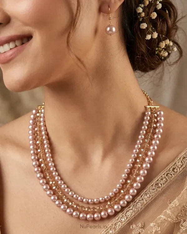 Handmade_Rose_Gold_Amelia_Pearl_Crystal_3_Layered_Mala_Necklace_With_Earr_More