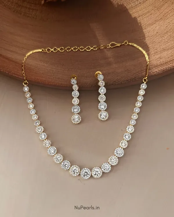 Gold_Silver_Vena_Necklace_18k_Gold_Rhodium_Plated_Cz_Studded_Jewellery_Se