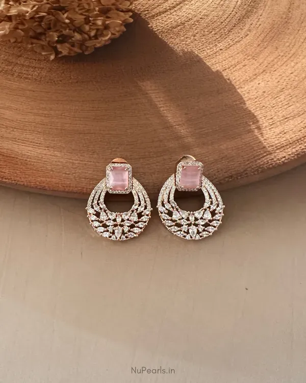 18k_Rose_Gold_Plated_Pink_Ami_American_Diamond_Chandbali_Earrings