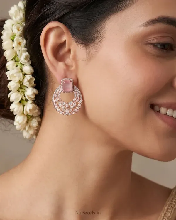 18k_Rose_Gold_Plated_Pink_Ami_American_Diamond_Chandbali_Earrings