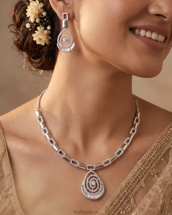Silver_Designer_Necklace_Premium_Rhodium_Plated_Cz_Studded_Jewellery_Set_F