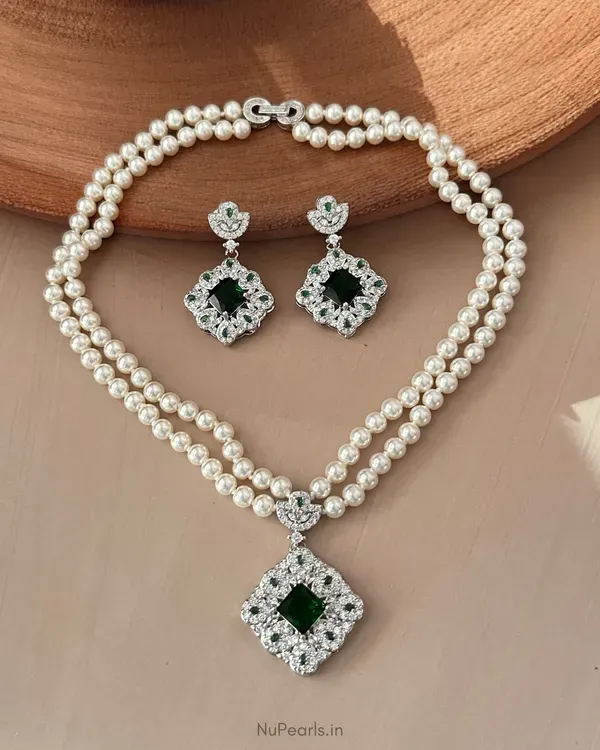 Green_Ayla_Ad_Pearl_Necklace_With_Ad_Back_Clasp_Earrings_Rhodium_Plated