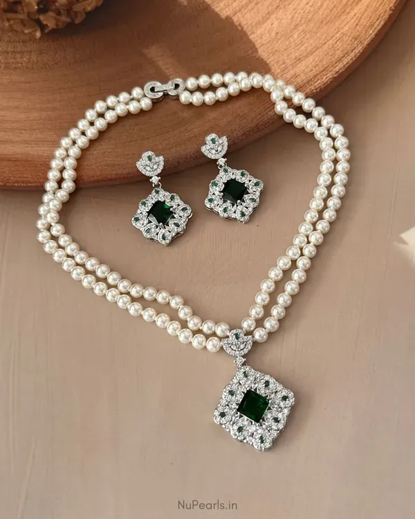 Green_Ayla_Ad_Pearl_Necklace_With_Ad_Back_Clasp_Earrings_Rhodium_Plated