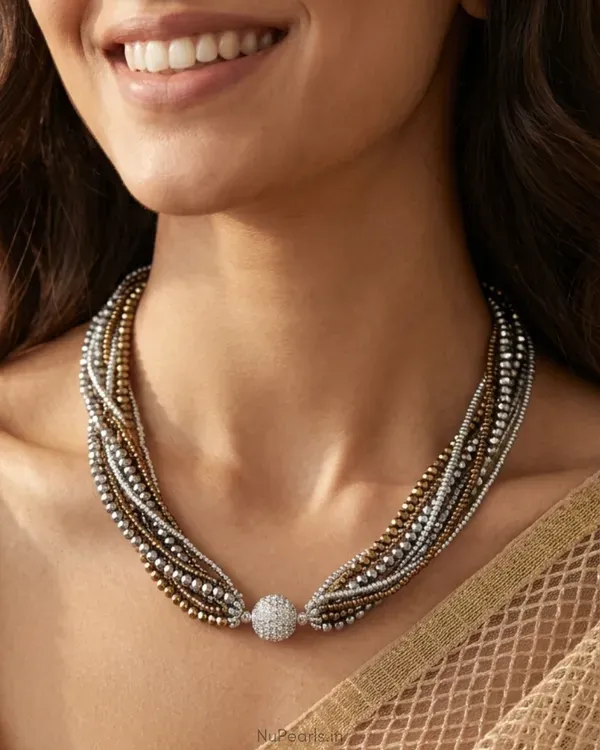 3_In_1_Handmade_Fizza_Silver_Bronze_Crystal_Convertible_Long_Mala_Necklace