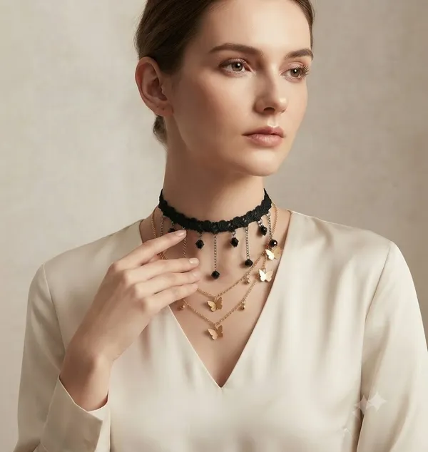 Midnight_Monarch_Lace_&_Gold_Butterfly_Choker_Combo_Set