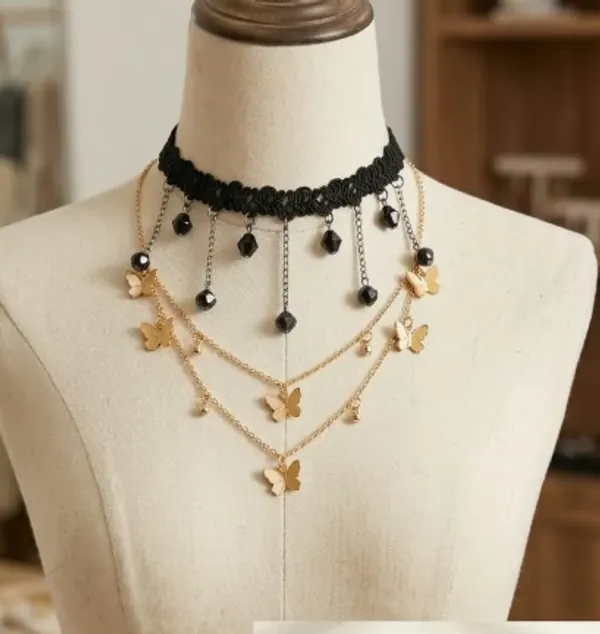 Midnight_Monarch_Lace_&_Gold_Butterfly_Choker_Combo_Set