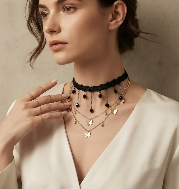 Midnight_Monarch_Lace_&_Gold_Butterfly_Choker_Combo_Set