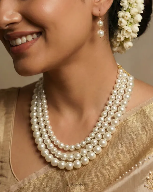 White_Shae_3_Layered_Pearl_Mala_With_Earrings_For_Women