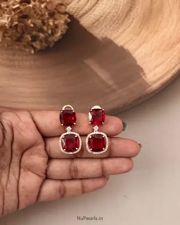 Red_Lucy_Doublet_Cz_Stone_Rose_Gold_Earrings