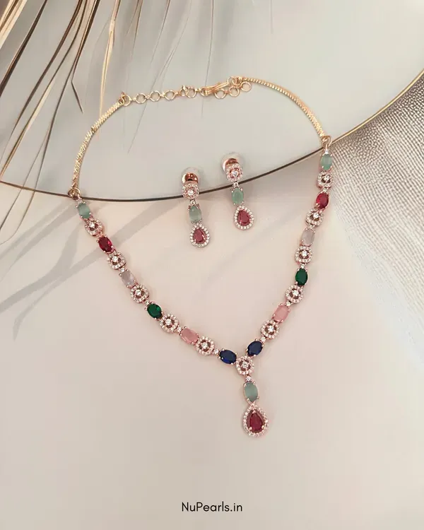 Multi_Mia_Ad_Stone_Necklace_18k_Gold_Plated_Necklace_Set_For_Women