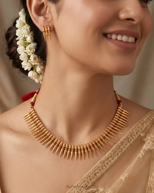 Laksha_Traditional_Statement_Spike_Necklace_Set_In_Antique_Gold_Finish