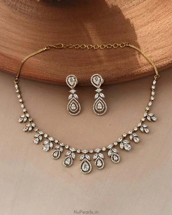 White_Hiba_Necklace_Mehendi_Plated_American_Diamond_Jewellery_Set_For_Women