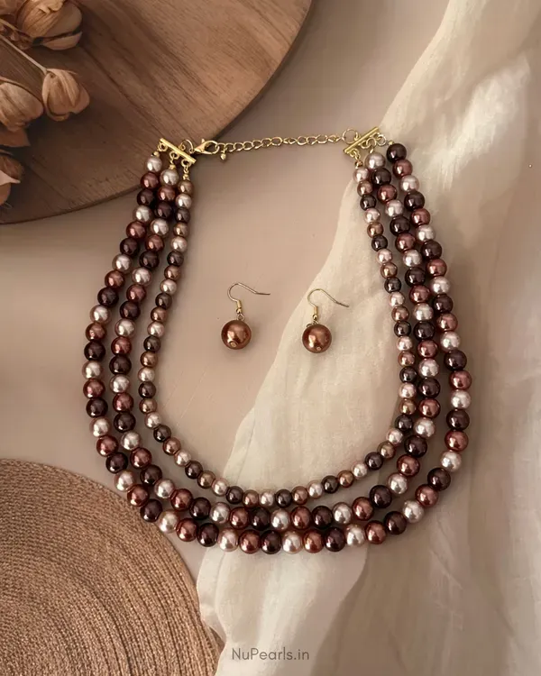 Handmade_Brown_Aesha_3_Layered_Pearl_Mala_Necklace_With_Earrings