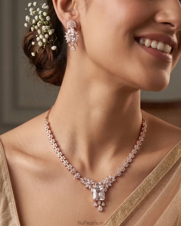 Rose_Gold_Tara_Necklace_18k_Plated_American_Diamond_Jewellery_Set_For_Wome