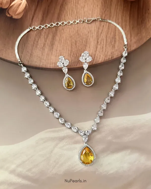 Yellow_Ella_Tear_Drop_Cz_Stone_Rhodium_Necklace