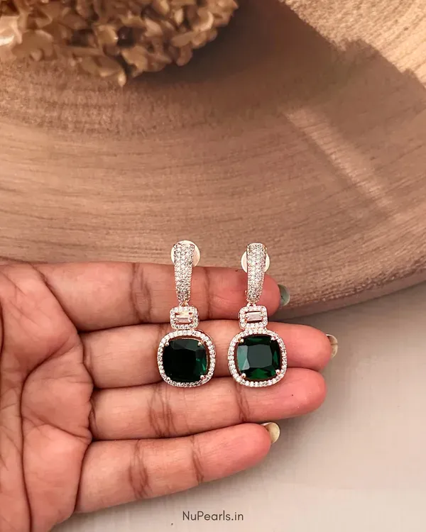 Green_Aria_Ad_Stone_Drop_Earrings_18k_Rose_Gold_Plated_Party_Earrings