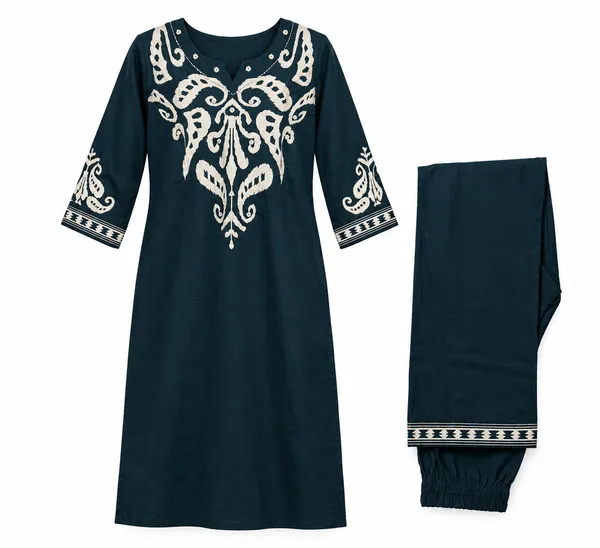 Blue_Embroidered_Straight_Kurta_Set_for_Women