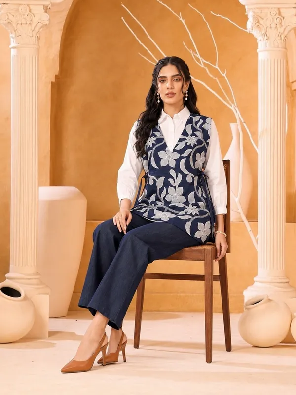 Navy_Floral_Embroidered_Three_Piece_Set_for_Women