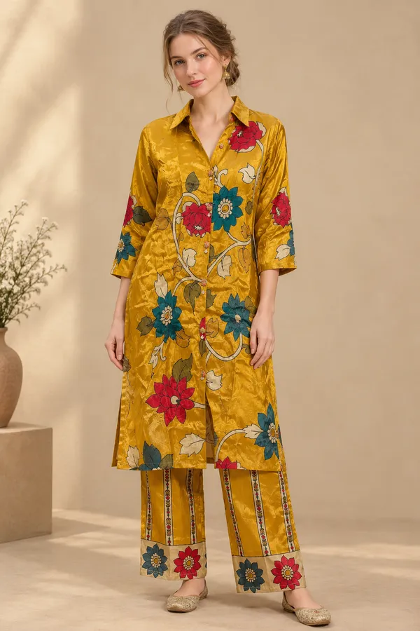 Mustard_Floral_Straight_Kurta_Set_for_Women