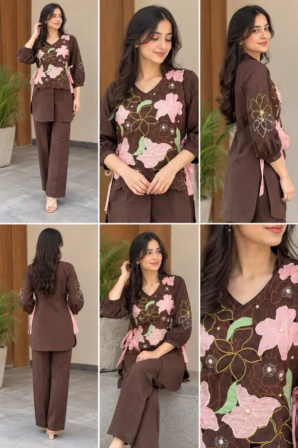 Brown_Floral_Embroidered_Two-Piece_Set_for_Women