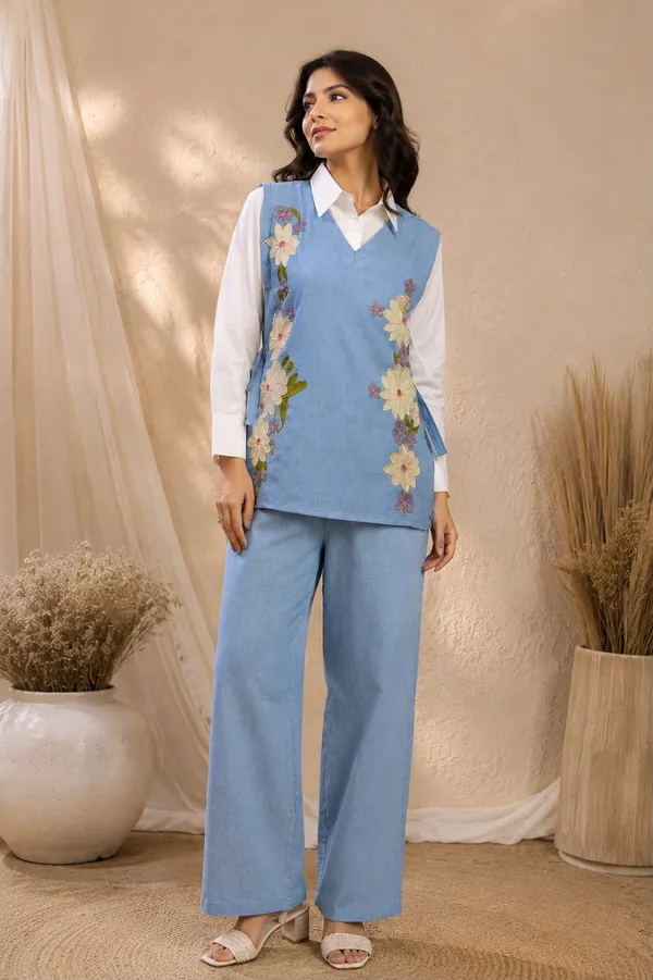 Blue_Embroidered_Three_Piece_Co-Ord_Set_for_Women