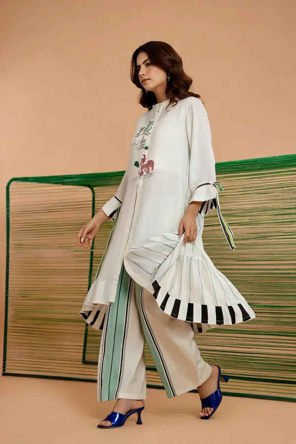 White_Mal_Cotton_Flared_Printed_Kurta_Set_For_Women