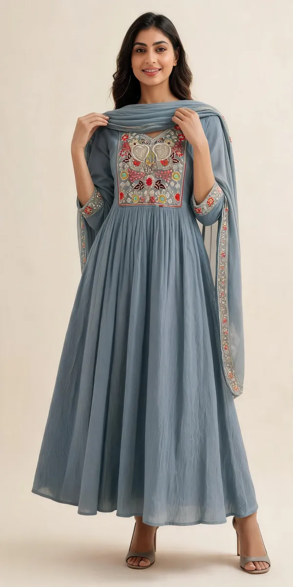 Grey_Pure_Chiffon_Flared_Embroidered_Anarkali_Suit_Set_For_Women