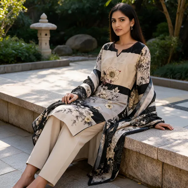 Beige_Crepe_Printed_Straight_Kurta_Set_For_Women