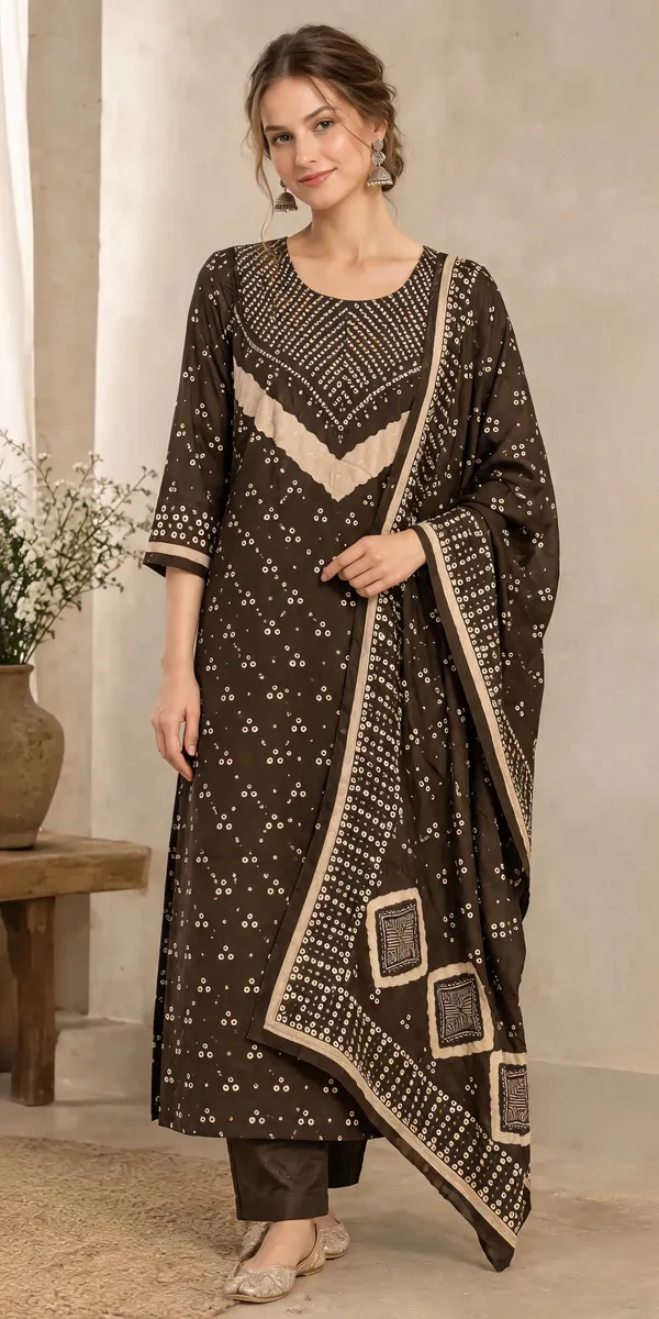 Brown_Glaze_Cotton_Printed_Straight_Kurta_Set_For_Women