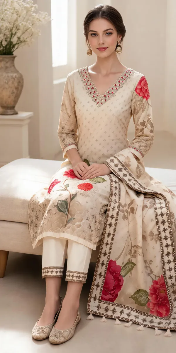 Cream_Cotton_Floral_Printed_Straight_Ethnic_Suit_Set_For_Women