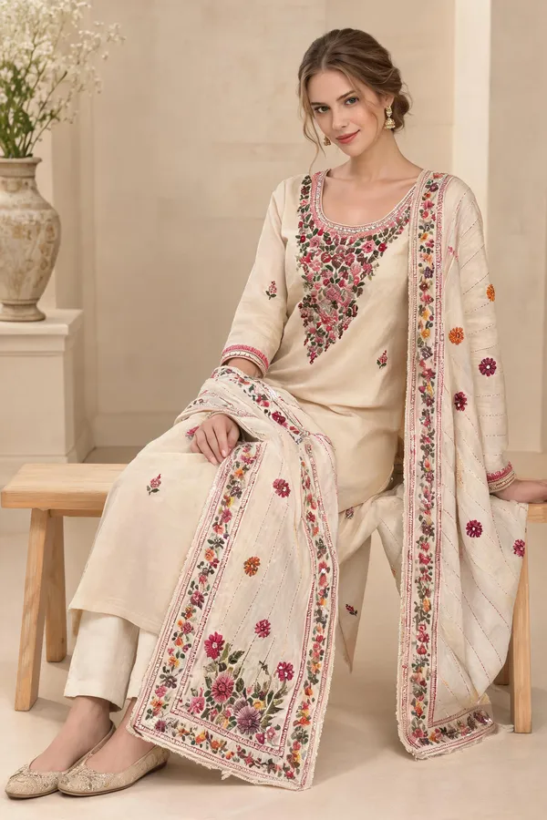Cream_Zam_Cotton_Sequin_Embroidered_Kurta_Set_For_Women