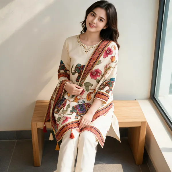 Cream_Crepe_Printed_Straight_Kurta_Set_For_Women