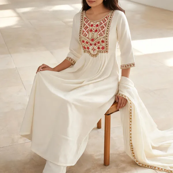 Cream_Zam_Cotton_Flared_Embroidered_Anarkali_Suit_Set_For_Women