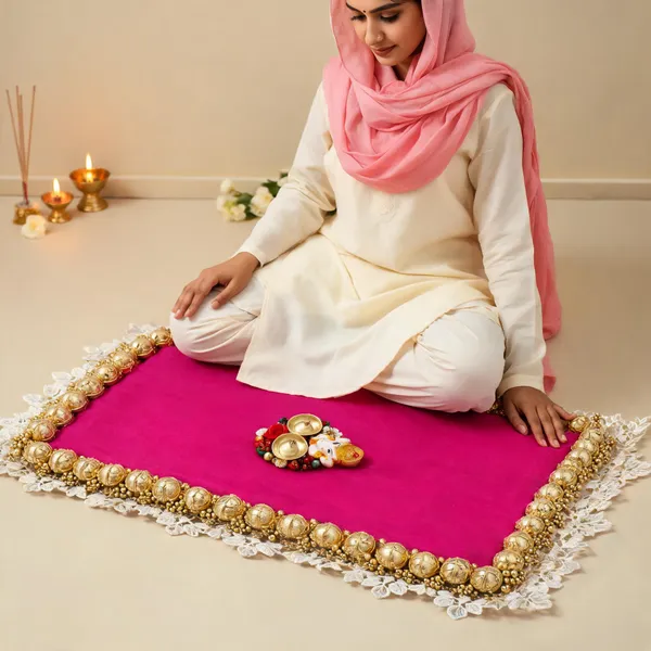 Pink_And_Orange_Reversible_Double-Sided_Silk_Decorative_Pooja_Aasan