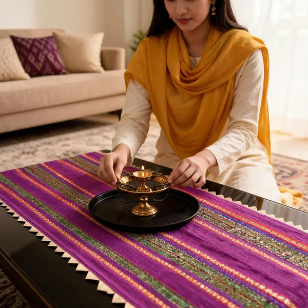 Cotton_Traditional_Multicolour_Striped_Embellished_Pooja_Table_Mat