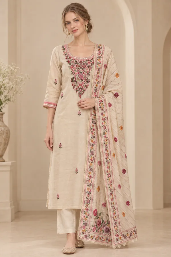 Cream_Embroidered_Straight_Kurta_Set_for_Women