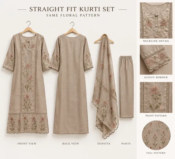 Beige_Floral_Straight_Fit_Kurti_Set_for_Women