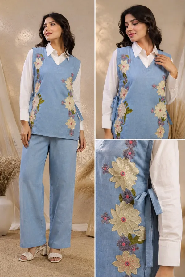 Blue_Embroidered_Three_Piece_Co-Ord_Set_for_Women