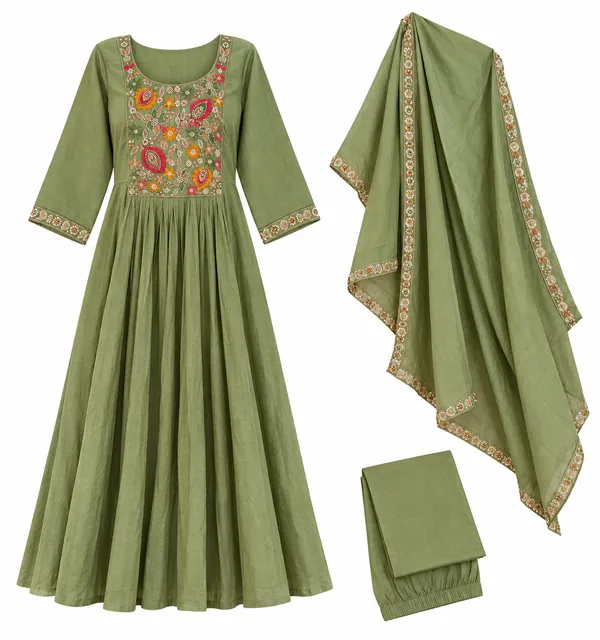 Olive_Green_Embroidered_Anarkali_Suit_Set_for_Women