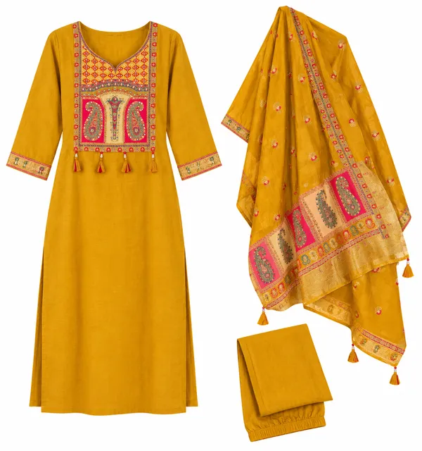 Mustard_Embroidered_Straight_Kurta_Set_for_Women