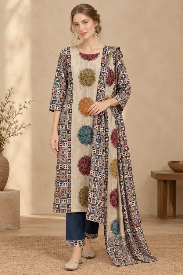 Beige_Printed_Straight_Kurta_Set_for_Women